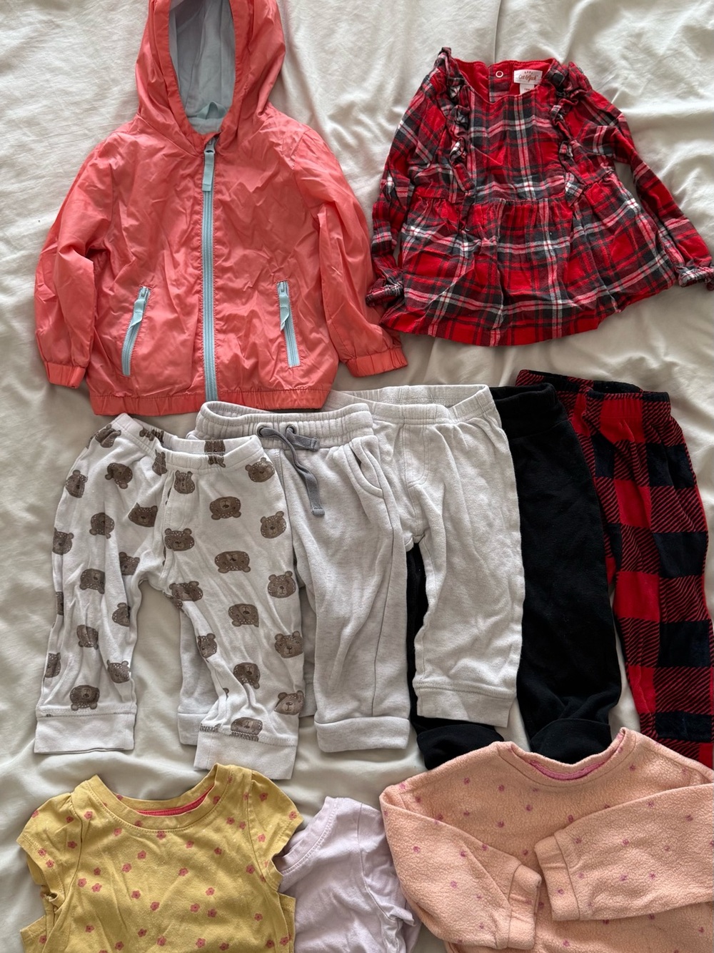 Baby Girl 18M Clothing Bundle 10 Pc Cat & Jack Hanes Everyday Essentials Parka